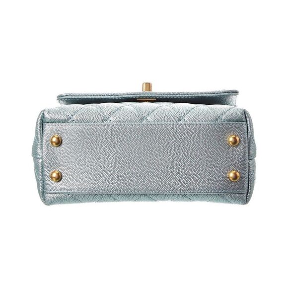 Chanel Blue Quilted Caviar Leather Extra Mini Coco Handle Flap (Authentic - Picture 3 of 4